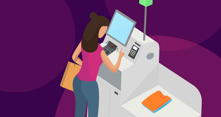 graphic of a self checkout machine