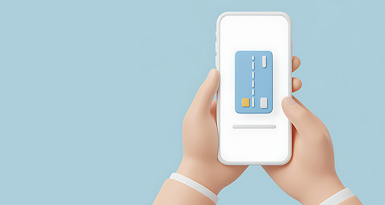 3D illustration depicting online payment or mobile banking